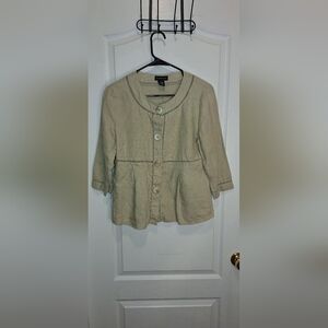 RAFAELLA/ SIZE 6 / KHAKI / BUTTON UP BLOUSE